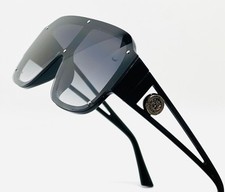 Trendy Men Sunglasses Large Wide Frame Single Flat Lens Shield Fashion Design