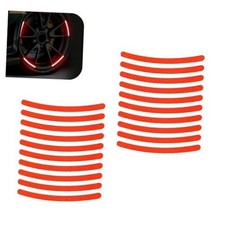 Car Wheel Rim Reflective Strips, Safety Warning  Anti-scratch Rim 20 PCS Red