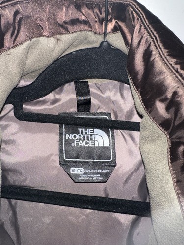 North Face Aconcagua Jacket Womens XL Brown 550 Goose Down Puffer Coat - Afbeelding 3 van 3