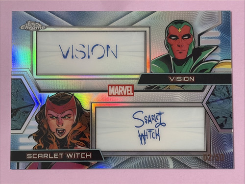 Scarlet Witch / Vision #MFD-VW Marvel 2026 Topps Chrome Dual Facsimile Autograph card