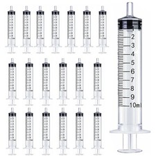20PCS-10 ml Plastic Syringes, Individually Packge for Scientific Labs Experim...