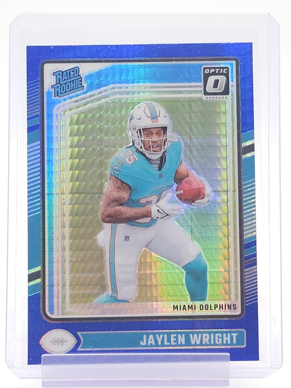 JAYLEN WRIGHT 2024 DONRUSS OPTIC RATED ROOKIE BLUE HYPER PRIZM #249 Q7183