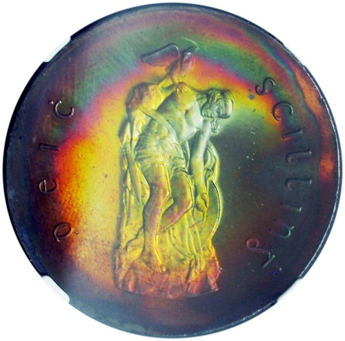 1966 Ireland 10 Shilling PF66 STAR NGC, Absolutely INCREDIBLE Rainbow Toning!