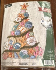 Plaid Bucilla 89500E "Coastal Christmas" Felt Wall Hanging 12"x18" New Sealed