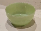 Fire King Jadeite 3 Footed Bulb Bowl 5 1/4" Scalloped Rim Vintage Mid Century