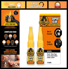 Clear Super Glue with Brush  Nozzle Applicator, Fast Setting, 12g 2-Pack - Al