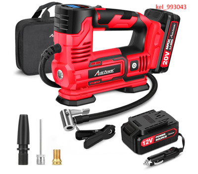 Tire Inflator Portable Air Compressor, 20V Cordless Car Pump w/Rechargeable