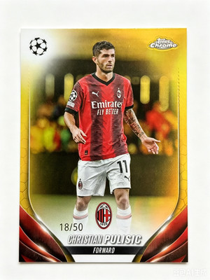 2023-24 Topps Chrome Christian Pulisic USA USMNT AC Milan Gold 18/50