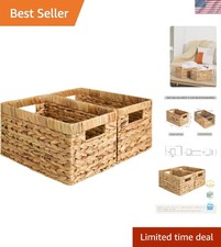 Wicker Basket Storage Baskets for Organizing with Handles 2 Pack Natural Hyac...