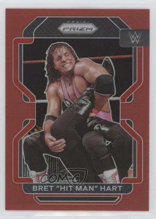 2022 Panini Prizm WWE Red Prizm 82/299 Bret Hart Bret Hit Man Hart #198 6q5