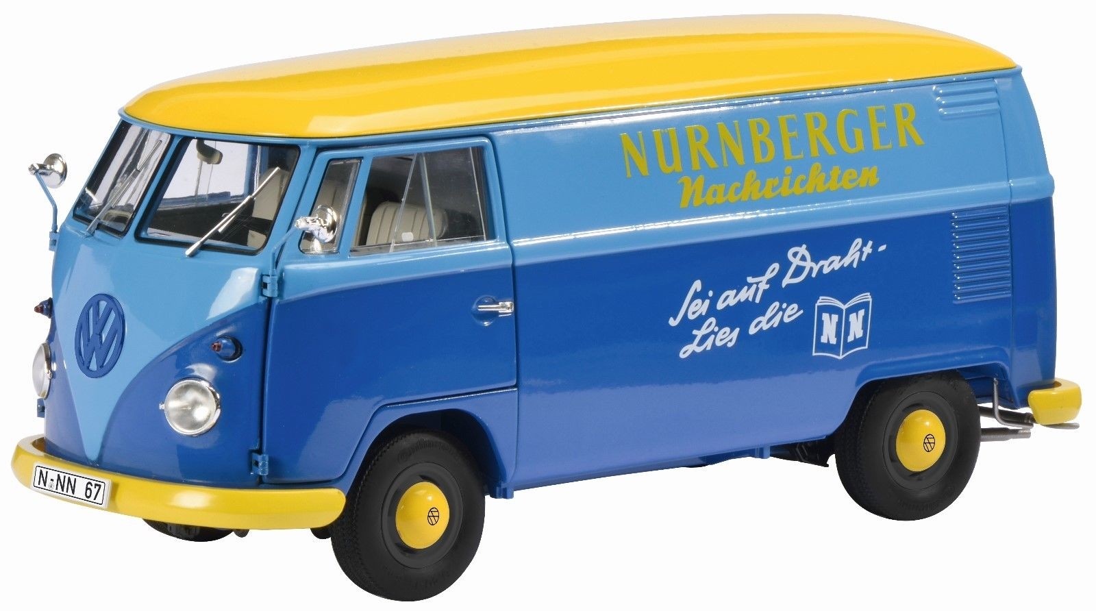 Volkswagen T1 Schuco bleu 1/18 idéal pour décorer votre bureau ou vitrine vintage