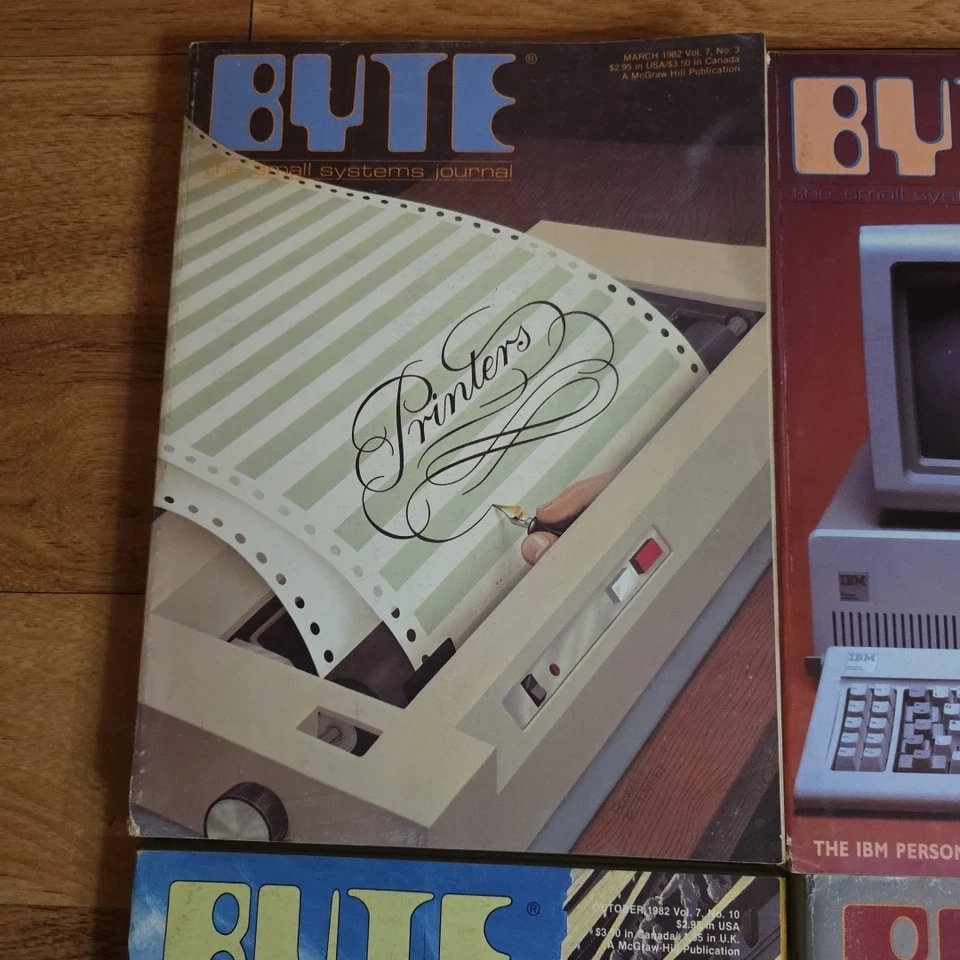 Lot of 11 Vintage BYTE Magazines from 1982 Retro Computing ibm apple mac - Image 2 of 4