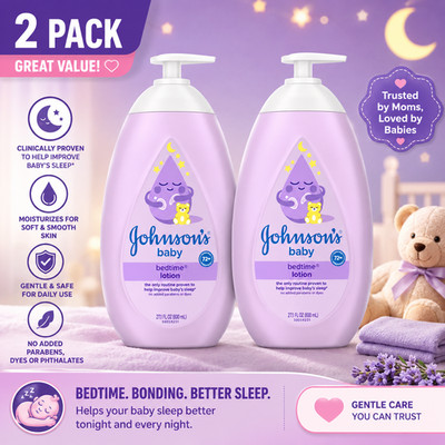 Johnson's Moisturizing Bedtime Baby Body Lotion with Coconut Oil, 27.1 fl. Oz