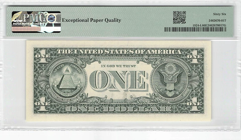 United States 1 Dollar 1999 Fr-1924-L PMG 66 EPQ - Image 2 of 2