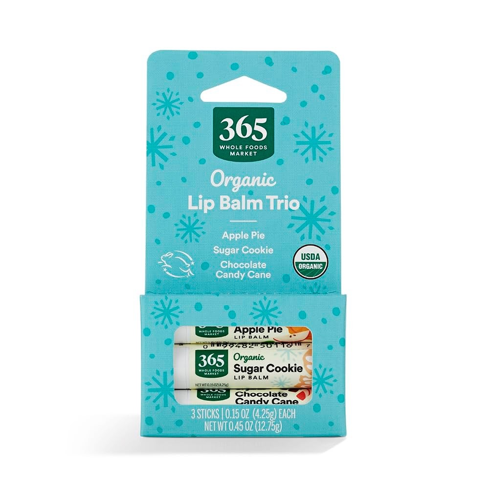 Paquete de 3 3 barras de bálsamo labial orgánico 365 Whole Foods Market | 0,15 oz cada una