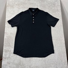 Bleusalt Malibu Mens Black Short Sleeve Polo Shirt Size 5 Tencel Modal USA Made