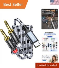 USB C to 1/4 inch Audio Cable 6.6FT - USB-C to Dual 6.35mm TS Mono Y-Splitter...