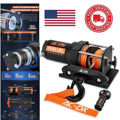 12V Electric Winch with 2500 lb Capacity and Reliable Performance for Outdoors