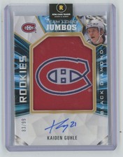 2022-23 Upper Deck Black Diamond Rookies Team Logo Jumbos Auto /99 Kaiden Guhle