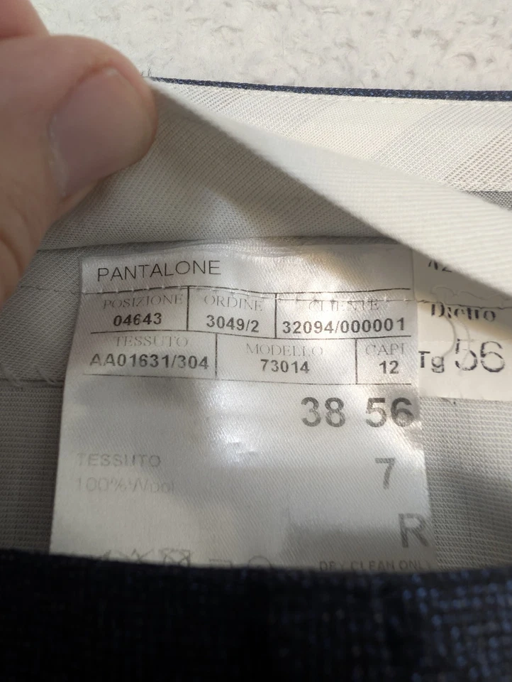 Pantalones de vestir Canali Pantalones Pantalones Hombre 38x32 Azul 100% Lana Hecho en Italia Foto 4 de 4