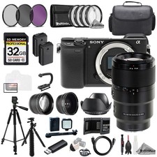 Sony a6400 FE 90mm f/2.8 Macro G OSS Lens 32GB Ext Bat 9 PC Filtr-MEGA Kit