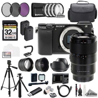Sony a6400 + FE 90mm f/2.8 Macro G OSS Lens +32GB+Ext Bat+9 PC Filtr-MEGA Kit