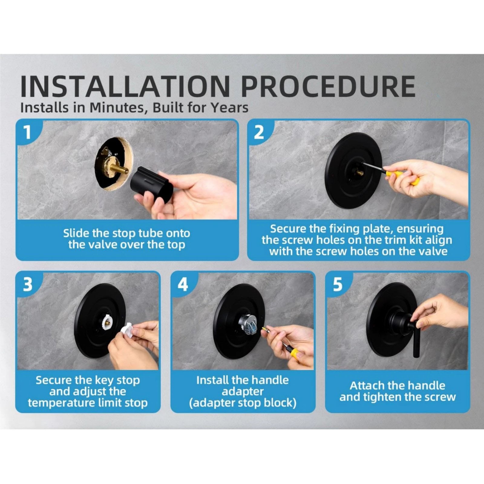 T2901 Shower Valve Kit (Matte Black) Posi-Temp Pressure Balancing Valve For Moen thumbnail 12