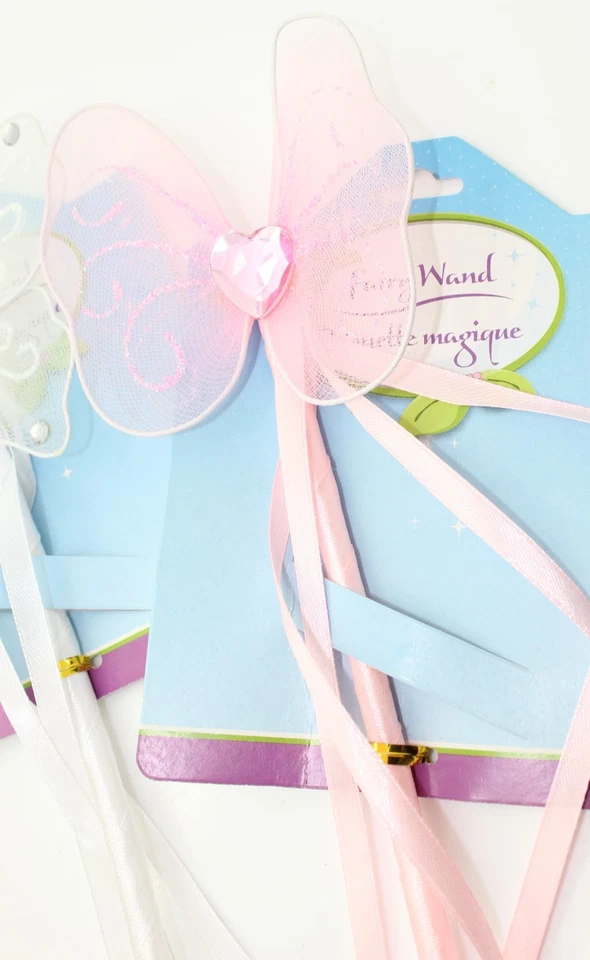 Varinhas de fadas 7 peças branco rosa meninas festa favores varinhas de fadas vestir princesa - Imagem 3 de 4