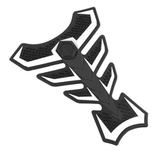 3D Rubber Universal Motorcycle Fuel Gas Tank Pad Protector Decal Sticker White E