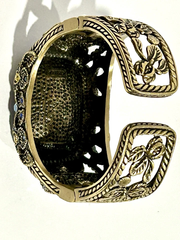 Brazalete con bisagras HEIDI DAUS Impresiones Irresistibles Piedra Azul Art Deco Foto 3 de 4