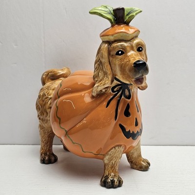 Blue Sky Halloween Dog Pumpkin Jack-O-Lantern Figurine Lab Retriever READ 