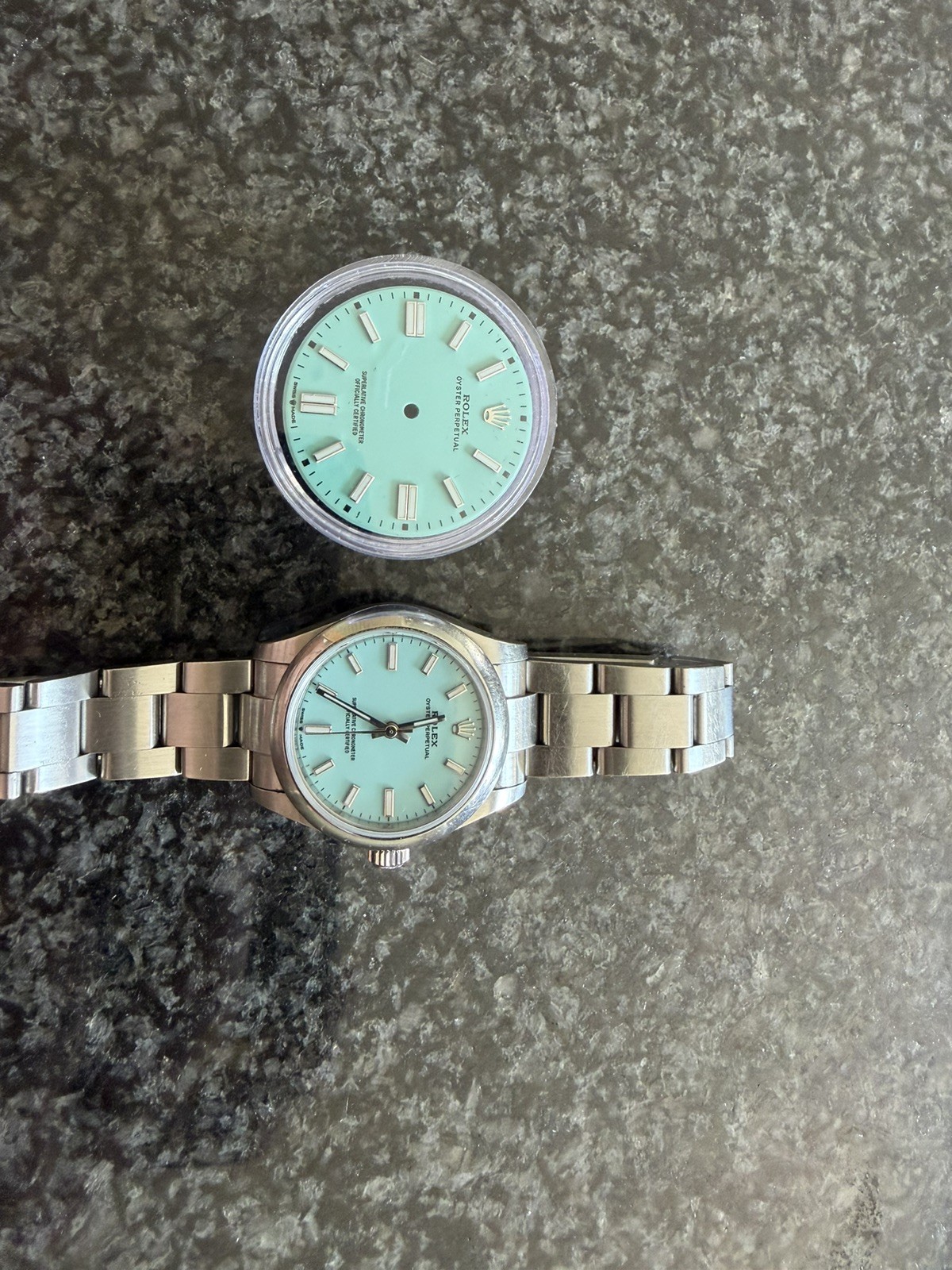 Rolex Oyster Perpetual 41mm Custom tiffany blue Luminescent Dial  Model 124300 image 3
