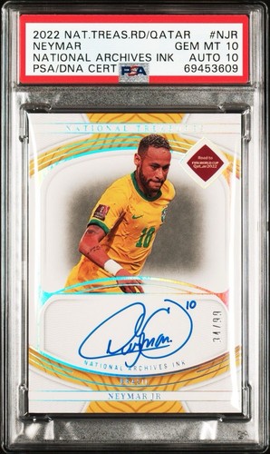 2022 National Treasures Road To Qatar -  Neymar Jr Auto PSA 10 Auto 10 Pop 2
