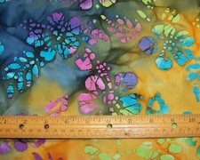 1 yard of Batik COLORFUL FLORAL on 100 COTTON FABRIC