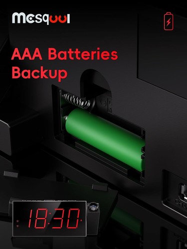 Projection Alarm Clock, Digital with Projection, Red Digits, - Picture 9 of 10