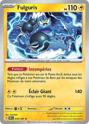 Pokemon Karte Fulguris 070/197 Holo Obsidianische Flammen