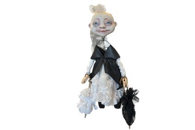 OOAK Sleep Fairy Art Doll   Handmade Wall Hanging Mixed Media Sculpture, 9 