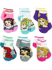 Disney Princess Quarter Style Socks 6-Pack