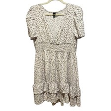 Wild Fable Women's XL Floral Smocked Midi Dress Cream Puff Sleeve