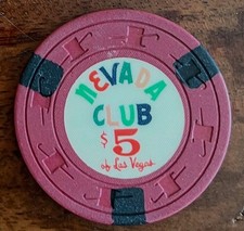 Obsolete 5 chip from the closed Nevada Club in Las Vegas