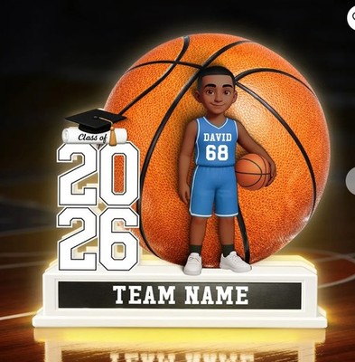 Basketball Senior Keepsake 2D Flat - Personalized Light Box - Graduation