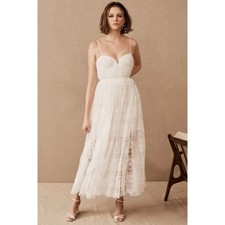 NWT SAU LEE Anthropologie BHLDN Selena White Lace Corset Bridal Dress Size 12