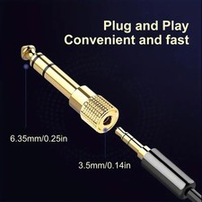 Headphone Adapter 6.35mm 1/4 Female to 3.5mm 1/8 Male TRS Stereo Audio Jack