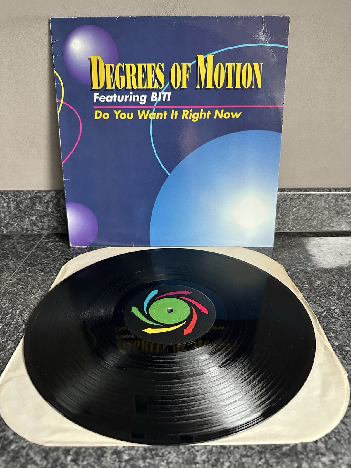 12"" VINYL DEGREES OF MOTION FEATURING BITI DO YOU WANT IT RIGHT NOW US 1ST PRESS