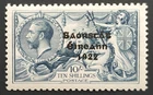 IRELAND 1922 WIDE SEAHORSE 10s OVERPRINT VAR 'FLAT TAILED 9' MLH HIB T74c €330