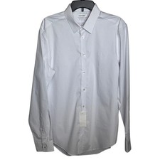 Calvin Klein Men's Slim-Fit Stretch Collar Dress Shirt, White 16.5 34-35 75