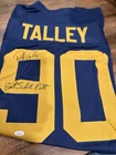 DARRYL TALLEY WEST VIRGINIA SIGNED FOOTBALL JERSEY JSA AUTHENTIC