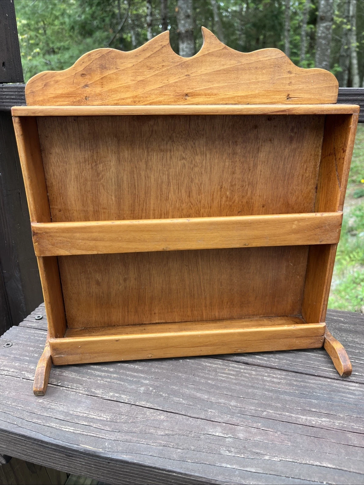 Vintage Countertop Spice Jar Rack Cherry Wood Stand Apothecary Cottagecore Decor