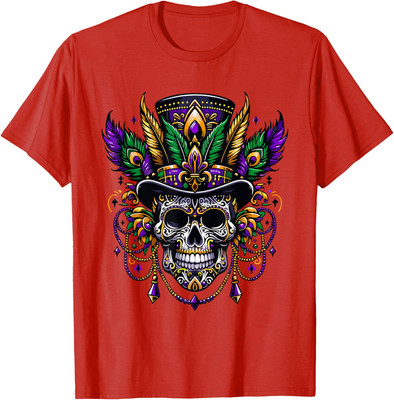 Mardi Gras Skull Top Hat New Orleans Witch Doctor Unisex T-Shirt