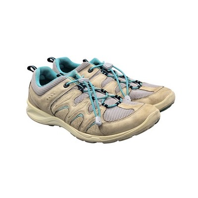 ECCO Women's Size 38 EU 7 - 7.5 US Biom Teal Tan Leatber Pull Cord Walking Shoes